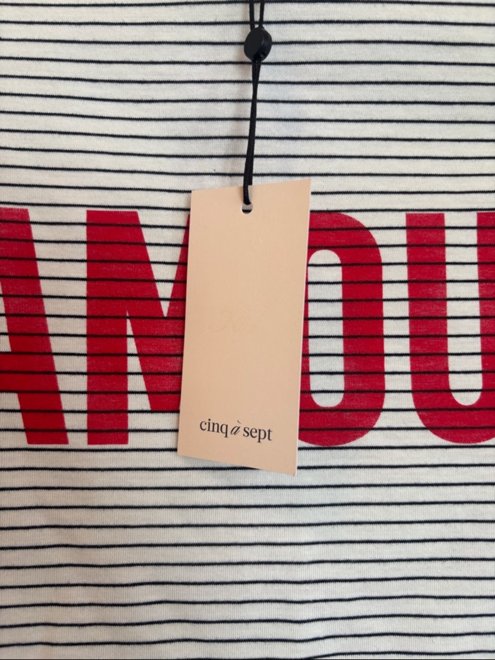 Cinq a Sept Striped 'AMOUR' Graphic Tee - Red & White - Picture 3 of 4